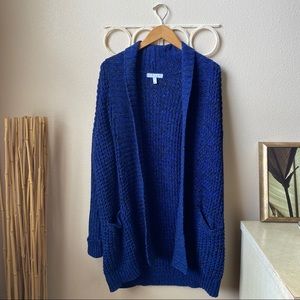 Chunky Vintage Cobalt Blue Oversized Cardigan